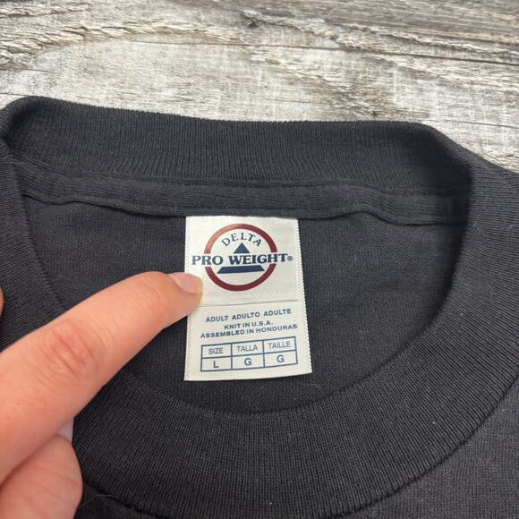 Vintage Y2k Delta Pro Weight Dirty Old Man Black Mens L Funny Joke Quote T-Shirt - Picture 4 of 8